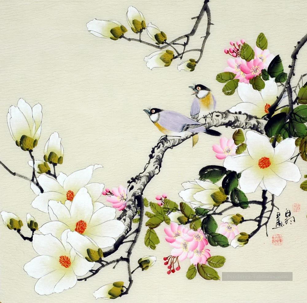 Oiseau chinois fleur travaille Peintures à l'huile